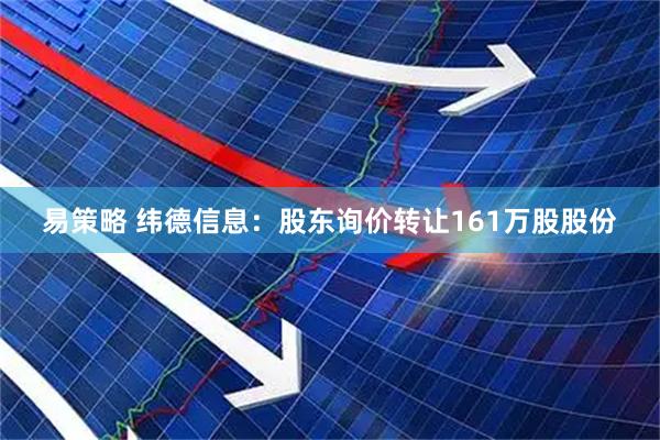易策略 纬德信息：股东询价转让161万股股份
