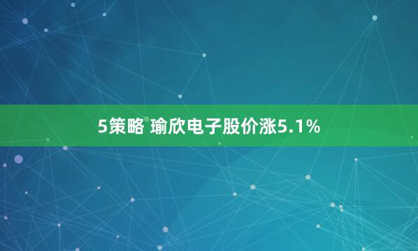 5策略 瑜欣电子股价涨5.1%